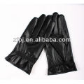 Guantes de cuero de piel de oveja negro para hombre para moto